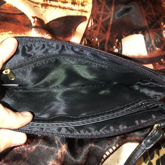 Black Mini Crossbody Bag Wallet Purse - Picture 7 of 12